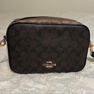 Brown multi color coach crossbody.